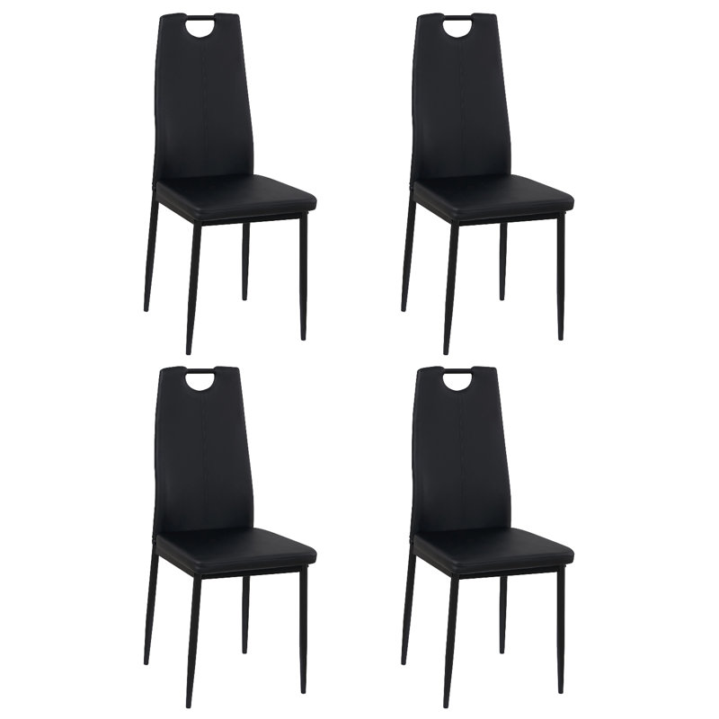Nalesha Upholstered Dining Chair, Black, Black