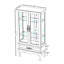 Vitrine lumineuse en verre avec tablettes réglables, deux portes et un tiroir pour une décoration polyvalente et un rangement efficace