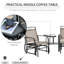 Fauteuil oscillant brun avec table centrale universelle - 2 balançoires à bascule, sangle respirante, pour le jardin et la cour arrière, acier robuste,