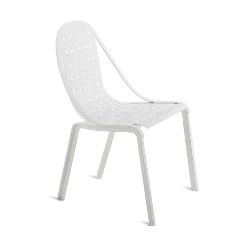 Tline Metal Outdoor Lounge Chair, White