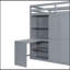 Lit mezzanine double avec garde-robe, bureau et tablettes-2070893867