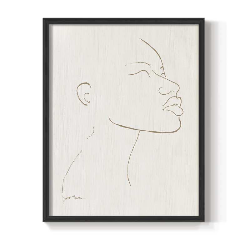 Portrait S croquis I, reproduction encadrée - bois massif, Cadre noir, H 10 po x l 8 po