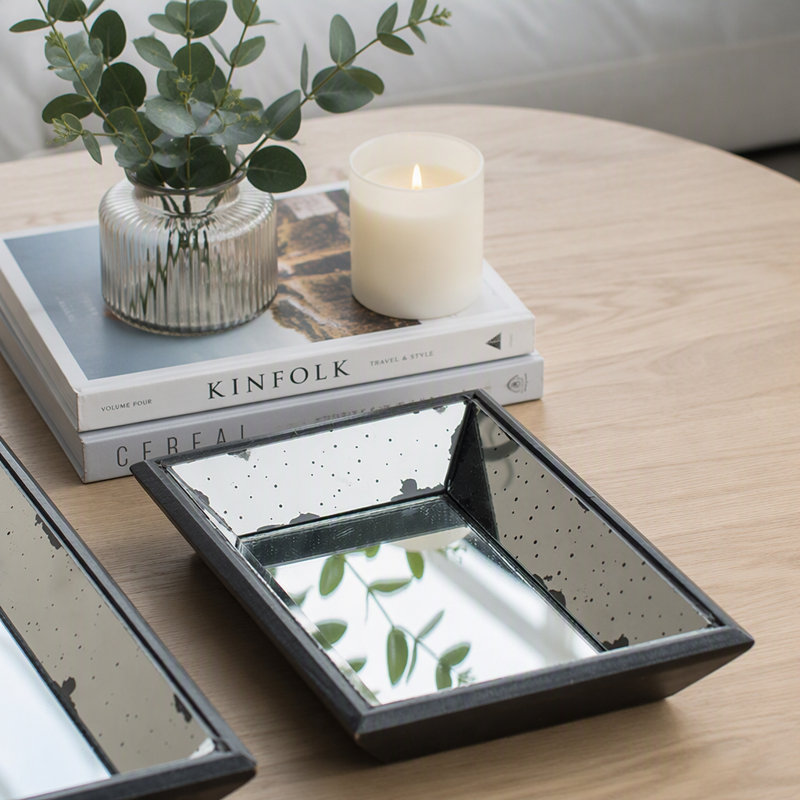 13x9x2" Waverly Mirrored Rectangle Tray(No Wall)