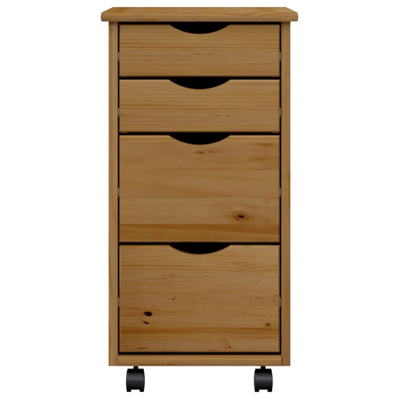 Mileke 34cm W 4 - Drawer Chest of Drawers, Honey Brown