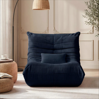 Grands fauteuils à billes pour adultes, fauteuil moelleux en mousse à mémoire de forme avec coussin lombaire, fauteuil en velours côtelé, canapé paresseux pour le salon de la chambre à coucher, jeux vidéo