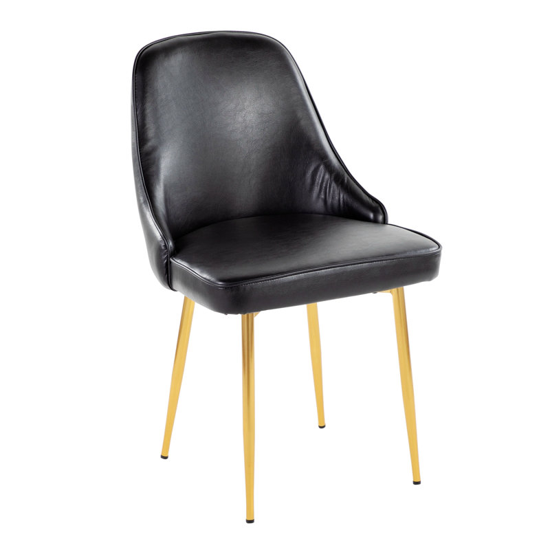 Chaise d'appoint large Seel, Polyester noir clair, Brun