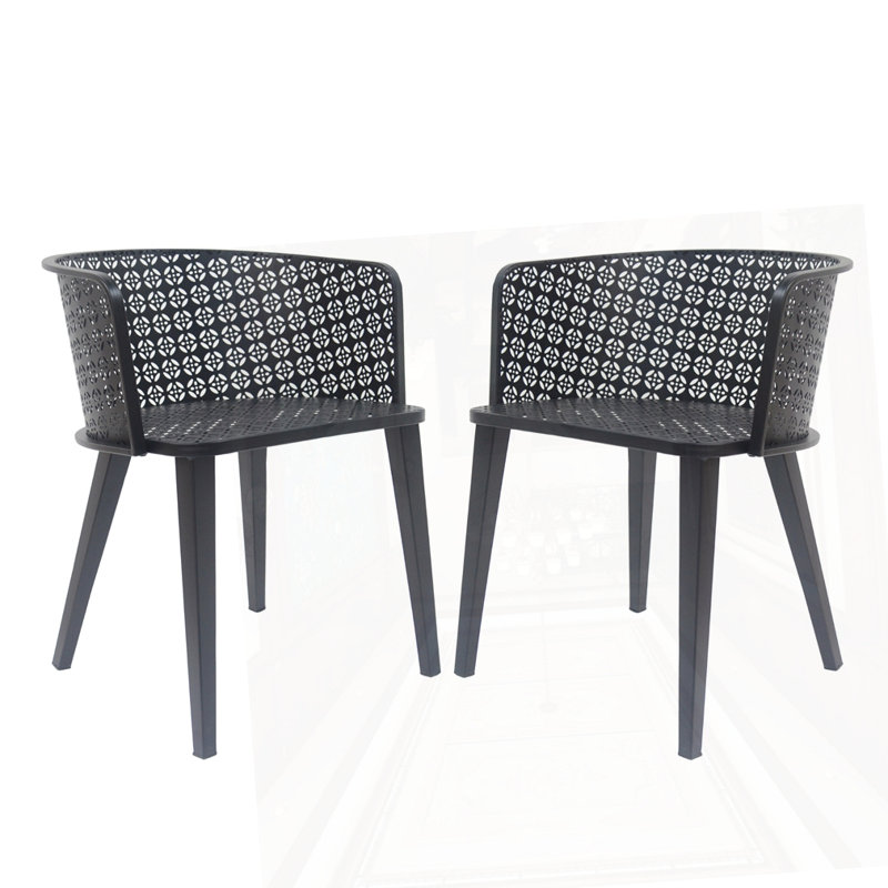 Outdoor Dining Chair(Set Of 2), Black