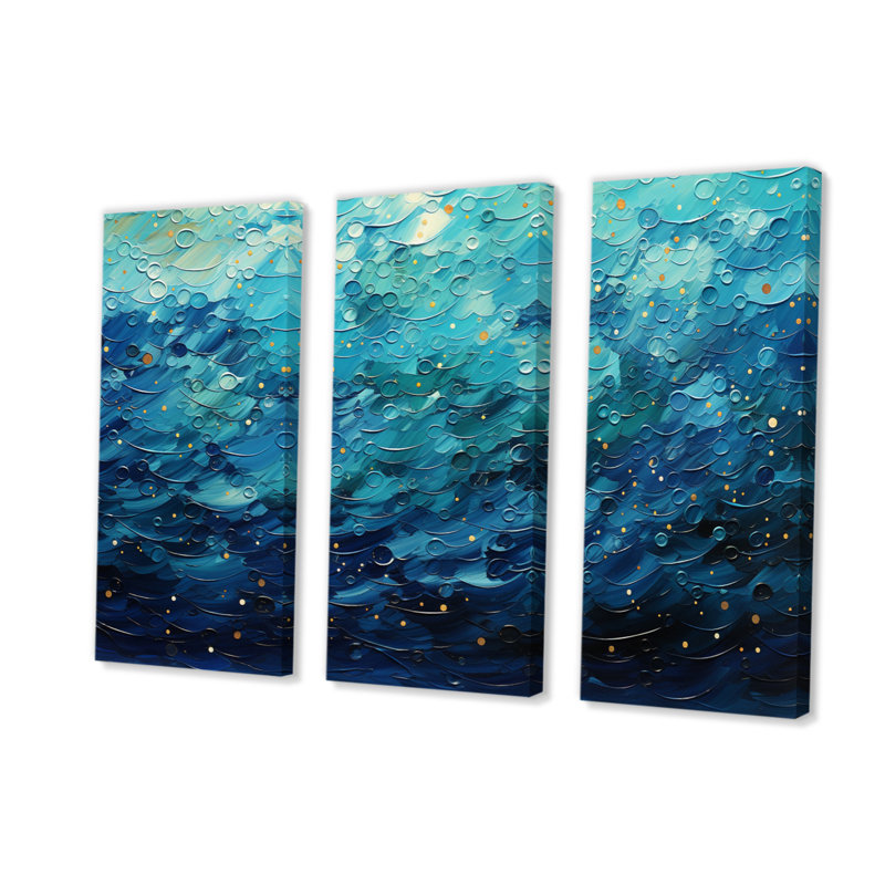 «Oceanic Pointillism I - Abstract Collages», reproduction d'art sur toile, H 28 po x l 36 po x P 1 po