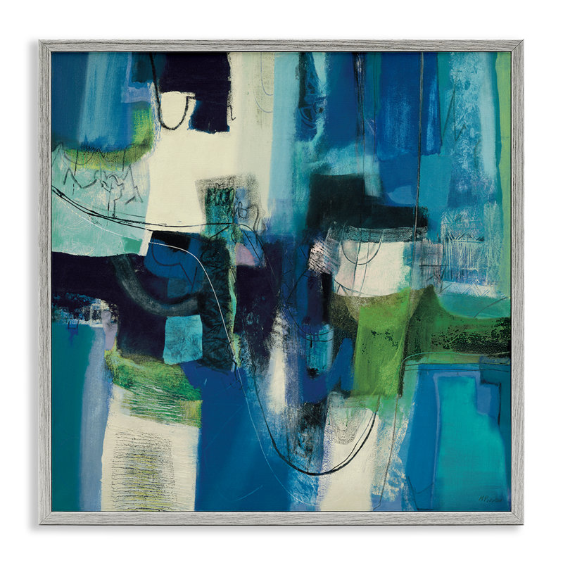 Abstract Essenza Composition Framed Giclee, design by Maurizio Piovan, Farmhouse Grey Framed Giclee, 12" H x 12" W