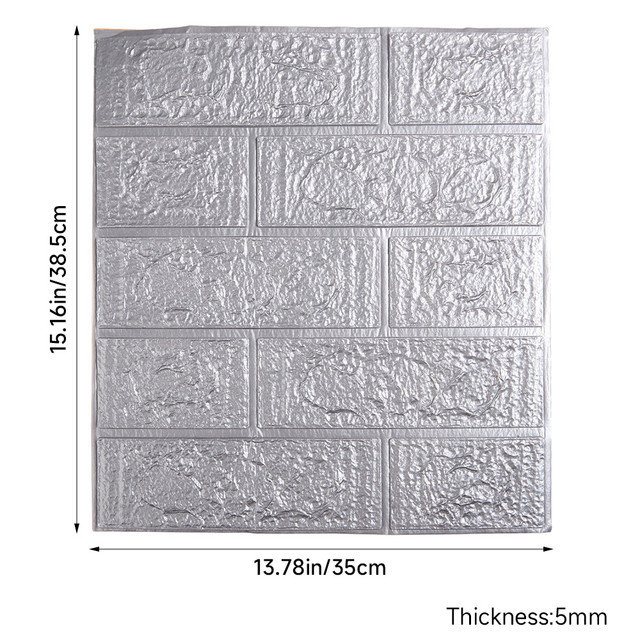 38.5m x 35cm Tile, Silver/Grey