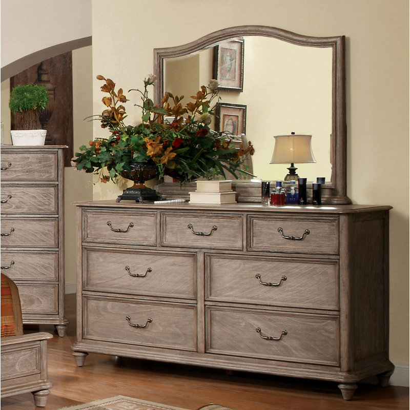 Herolind 7 Drawer Dresser with Mirror