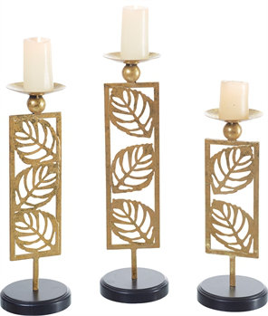 Ensemble de chandelles en métal 3 pièces