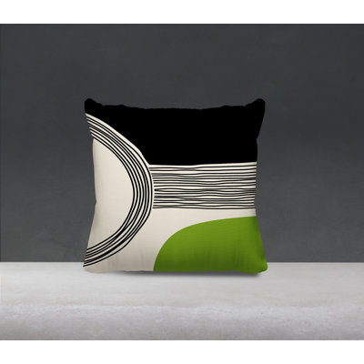 Cassie Abstract Spun Polyester Indoor/Outdoor Reversible Throw Pillow