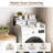 2-Tier Washer Dryer Countertop, Washing Machine Countertwith Shelf and 2 Drawers, Washer and Dryer Topper with High Guardrails, Smooth Edges, for Laundry Hamper Counter Storage Organization, white-126358760