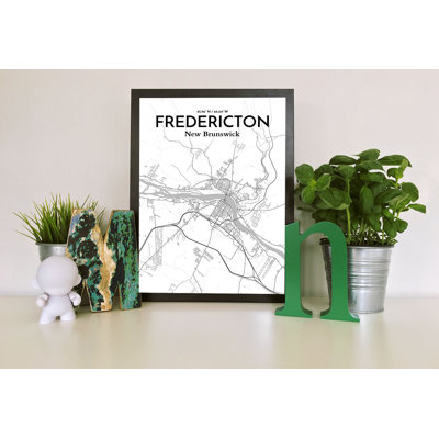 Fredericton City Map - No Frame Print