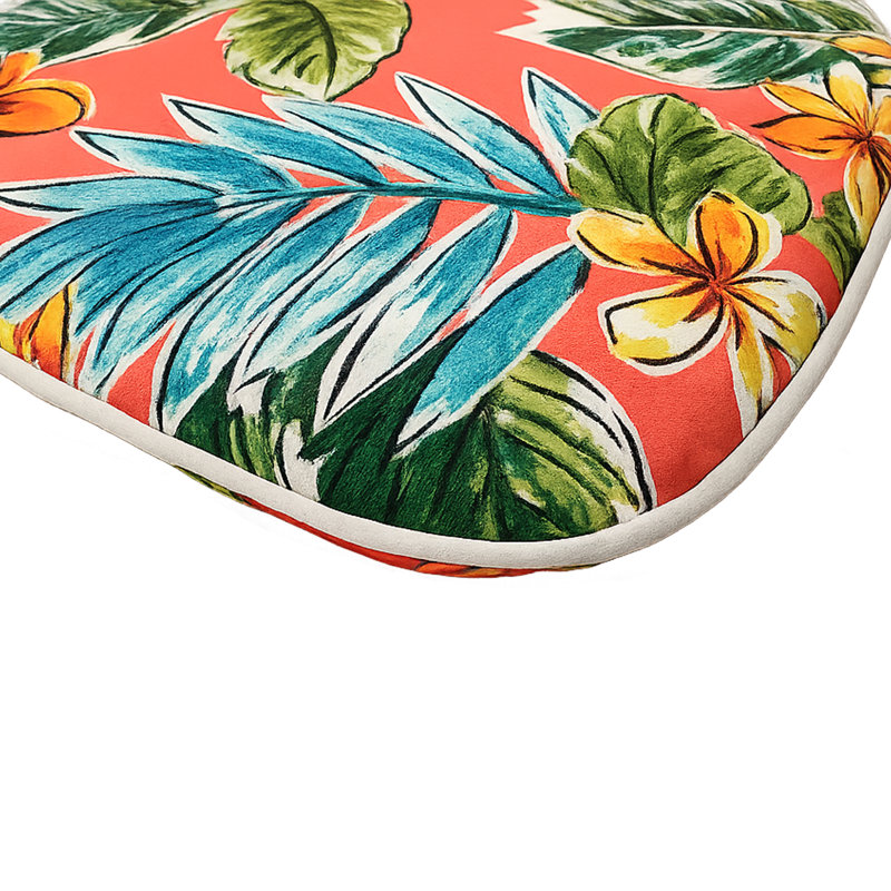 Outdoor U-Shaped Patio Chair Cushions With Ties, Water-Repellent Thick Foam Seat Pads For Garden & Dining Chairs, 17" X 16" X 2", Set Of 4 - Bright Coral Pink