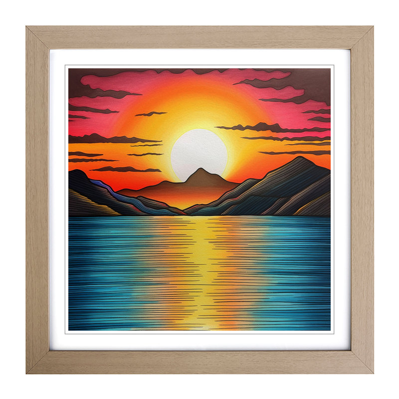 Sunrise Drawing No.1 - Framed Print, Oak