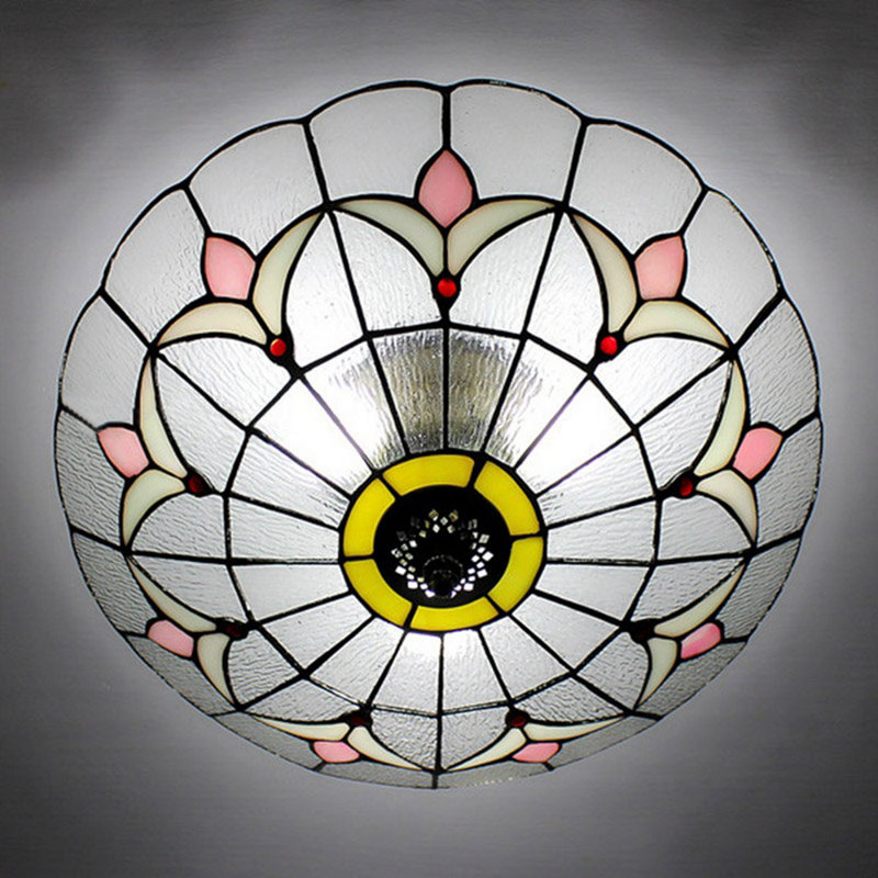 Plafonnier encastré en vitrail 2 lumières
