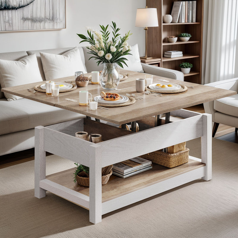 Table basse Anikka, Gris / blanc