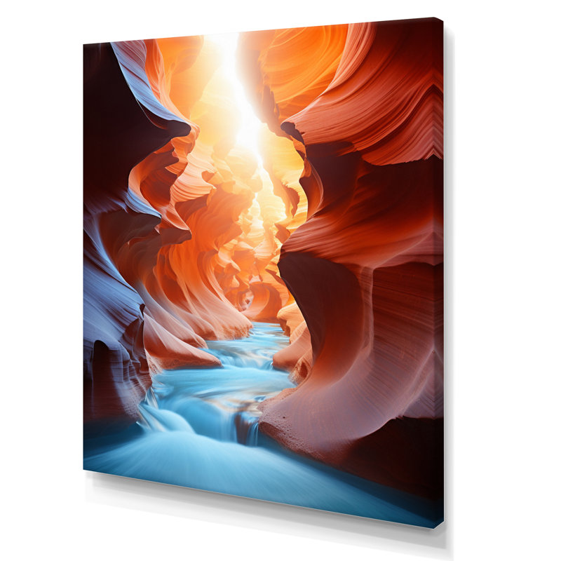 Canyon, éternelle étreinte III - Paysage et nature, art mural dans le salon, H 20 po x l 12 po x P 1 po, Toile tendue