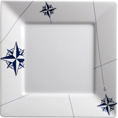 6 Piece Melamine Square Dinner Plate Set - Northwind
