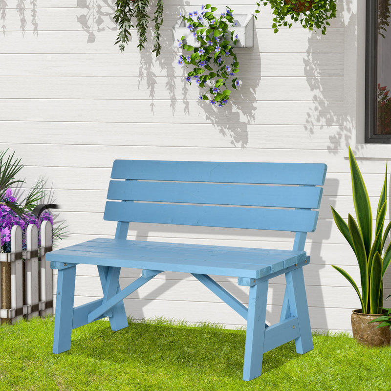 Banc de parc en bois Jazayah, Bleu