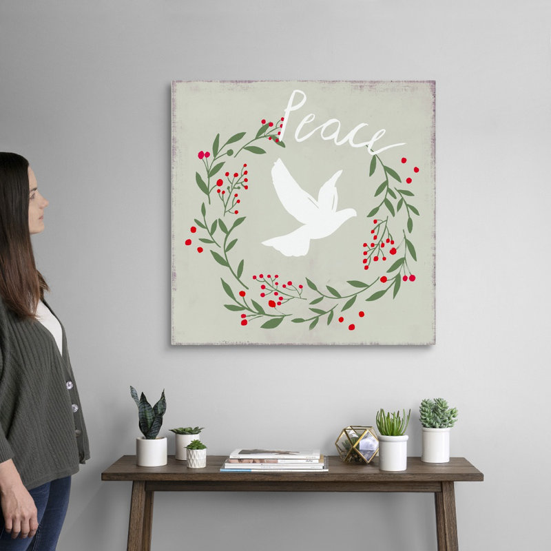 Peace Dove-impression d’art textuel sur toile, Toile tendue, H 30 po x l 30 po x P 1,25 po