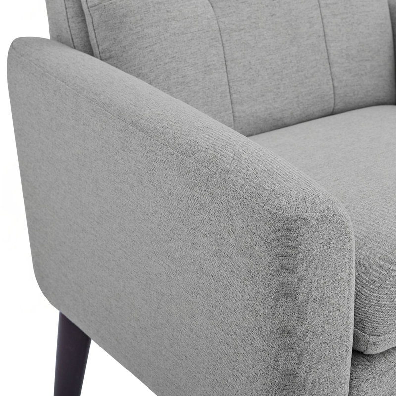 Fauteuil capitonné et rembourré, Gris