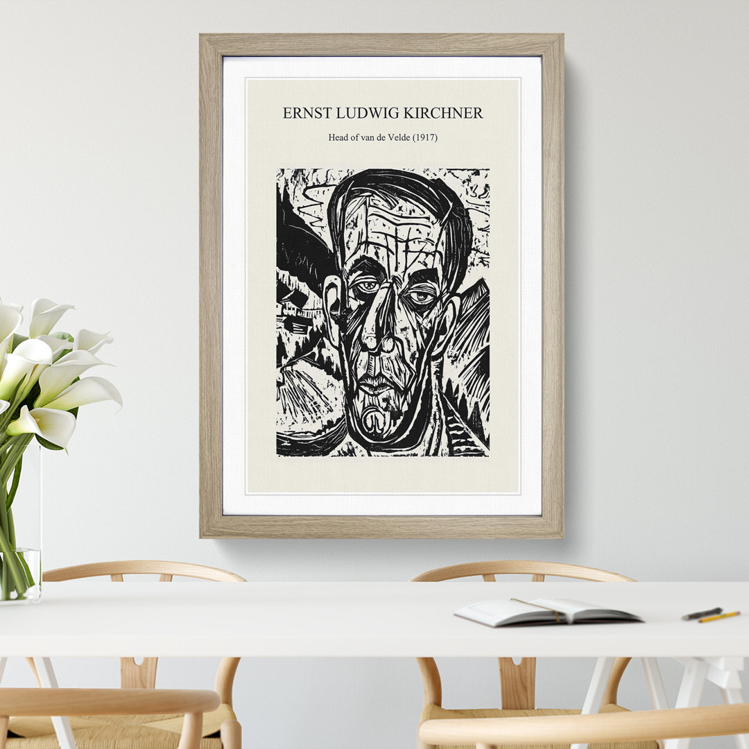 Head of Van De Velde by Ernst Ludwig Kirchner - Picture Frame Painting