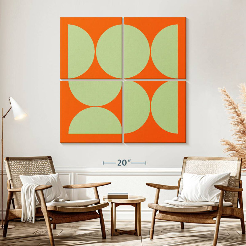 Mid-Century Half Circles Collage I, 57" H x 57" W
