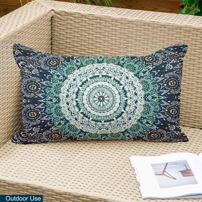 Coussin intérieur/extérieur Floral, Vert floral