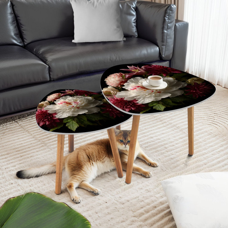 Ensemble de 2 tables basses gigognes Triangle