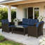 Canapé modulaire de jardin, ensemble de mobilier d'extérieur 4 pièces, ensemble de conversation pour mobilier d'extérieur