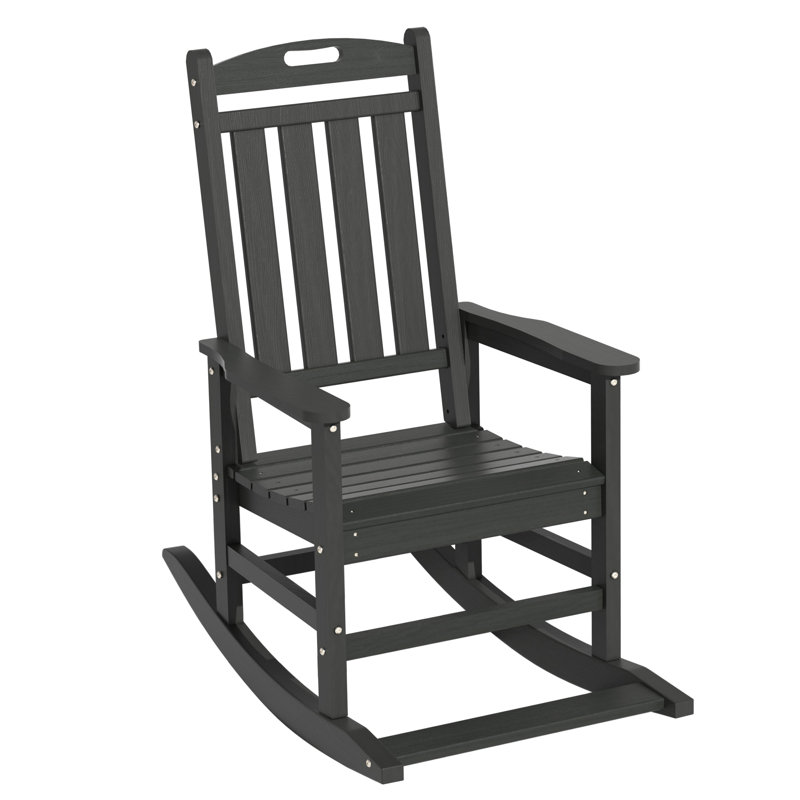 Chaises berçantes d'extérieur en PEHD pour patio, Gris