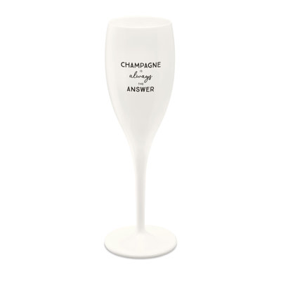 100 ml Sektflöte Champagne Is the Answer aus Kunststoff