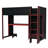 Wood Gaming Loft Bed with Built-In Desk and Storage Cabinet-996023937