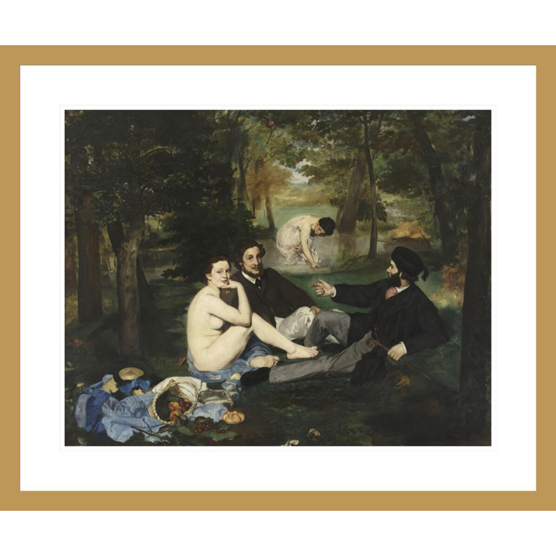 «Le déjeuner sur l'herbe» par Edward Manet, impression giclée sur cadre, H 23,5 po x l 28,06 po