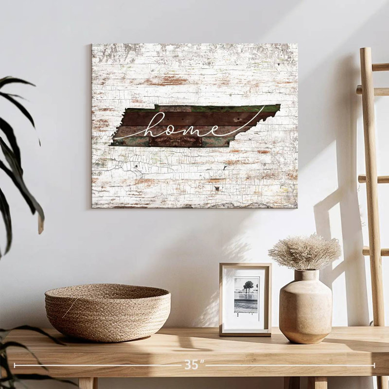 Tennessee Home Map, reproduction sur toile, H 16 po x l 20 po x P 1,25 po