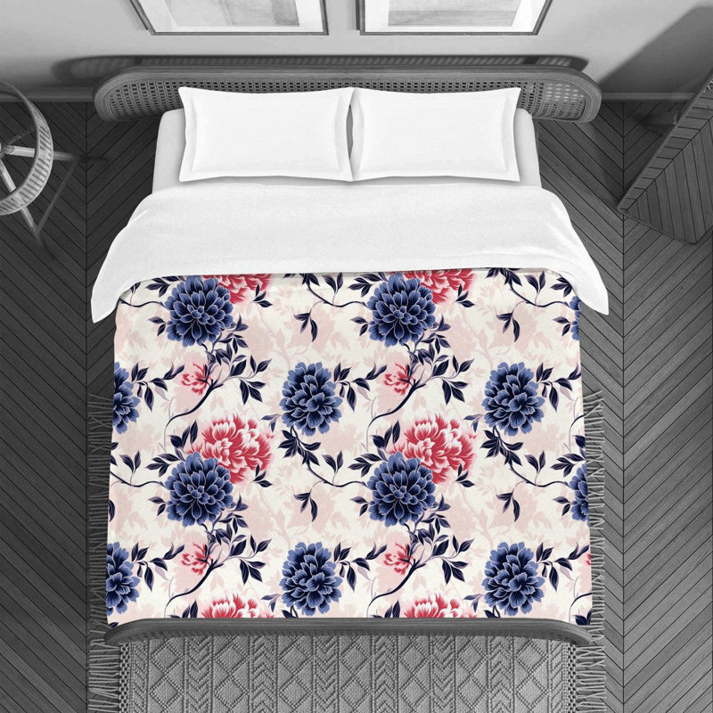 Polyester Floral Duvet Cover, Queen Duvet Cover