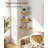 Rustic Corner Floating Shelves Set of 3, Torched Pine Wood Wall-Mounted Bookshelf with Rounded Edges, Raised Back, Cable Hole,  Display Shelf for Bathroom, Kitchen, Bedroom, Living Room