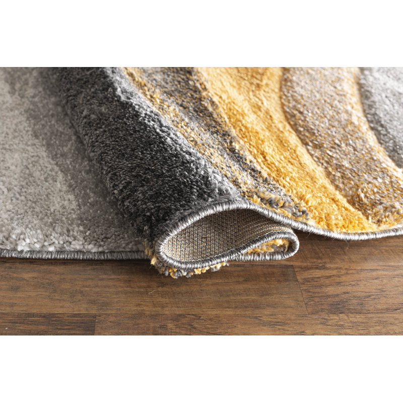 Afan Abstract Shag Area Rug, Rectangle 60 x 110cm
