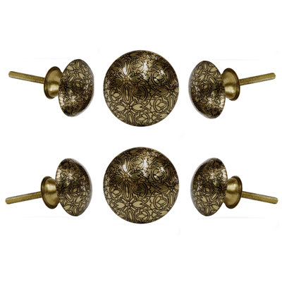 Holly Etch 1.2" Diameter Mushroom Knob Multipack