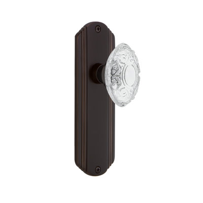 Plaque décorative avec bouton en cristal victorien