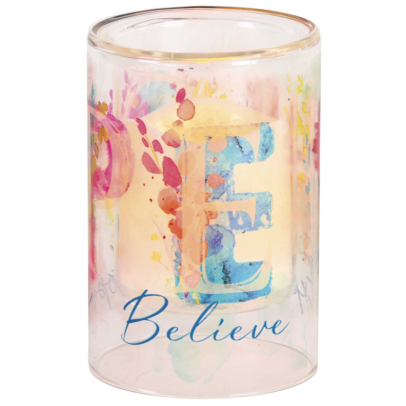 Candleholder Expect Hope Believe 6In