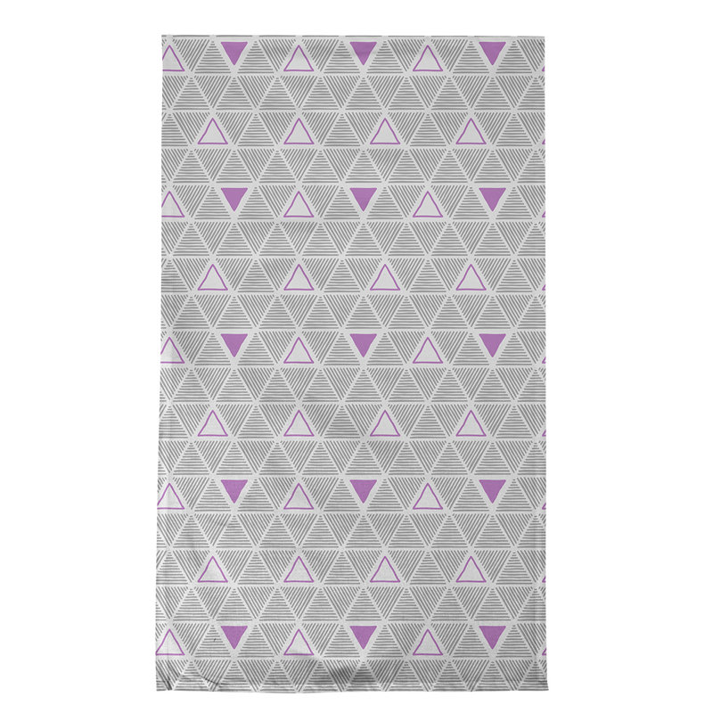 Torchon triangle dessiné à la main, Gris / Magenta, Polyester sergé