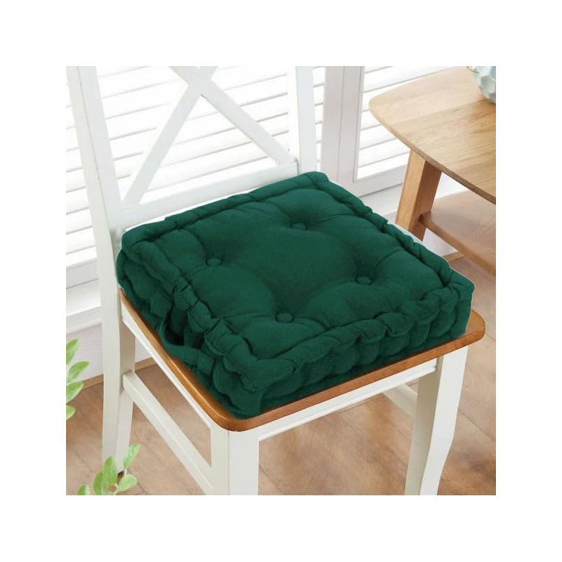 Samyo 45x45+10cm Box Cushion Seat Cushion, Jade Green