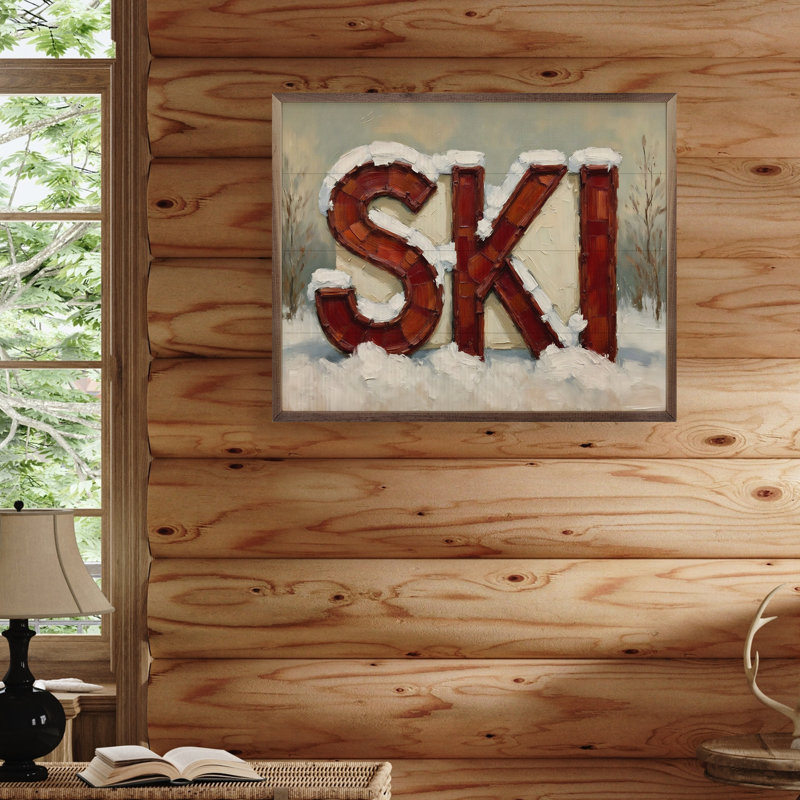 Vintage Ski Sign, 8" H x 10" W