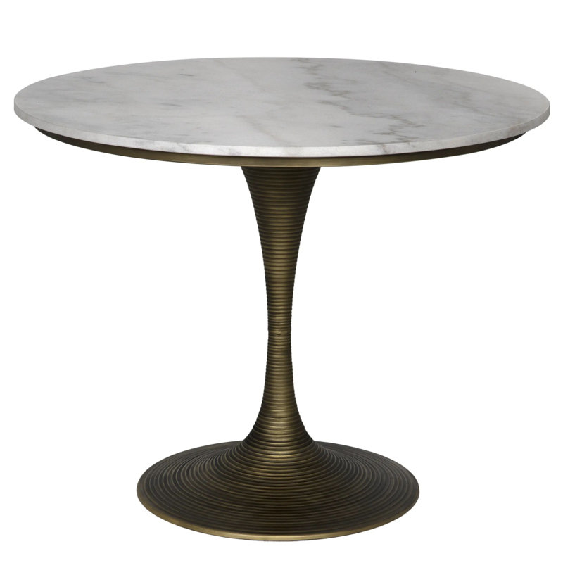 Table Joni 36 po, Laiton vieilli, Marbre Bianco Crown, 30"