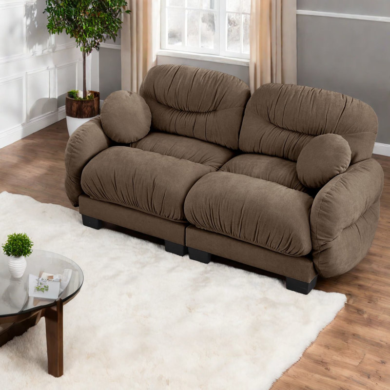 Compression Cozy Chenille 2 Seater Sofas, Modern Modular Home