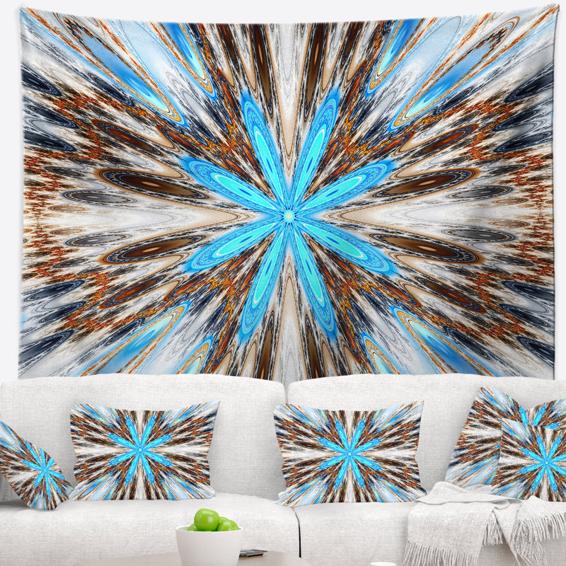 Tapisserie fleurs avec rayons rayonnants Abstract, H 50 po x l 60 po